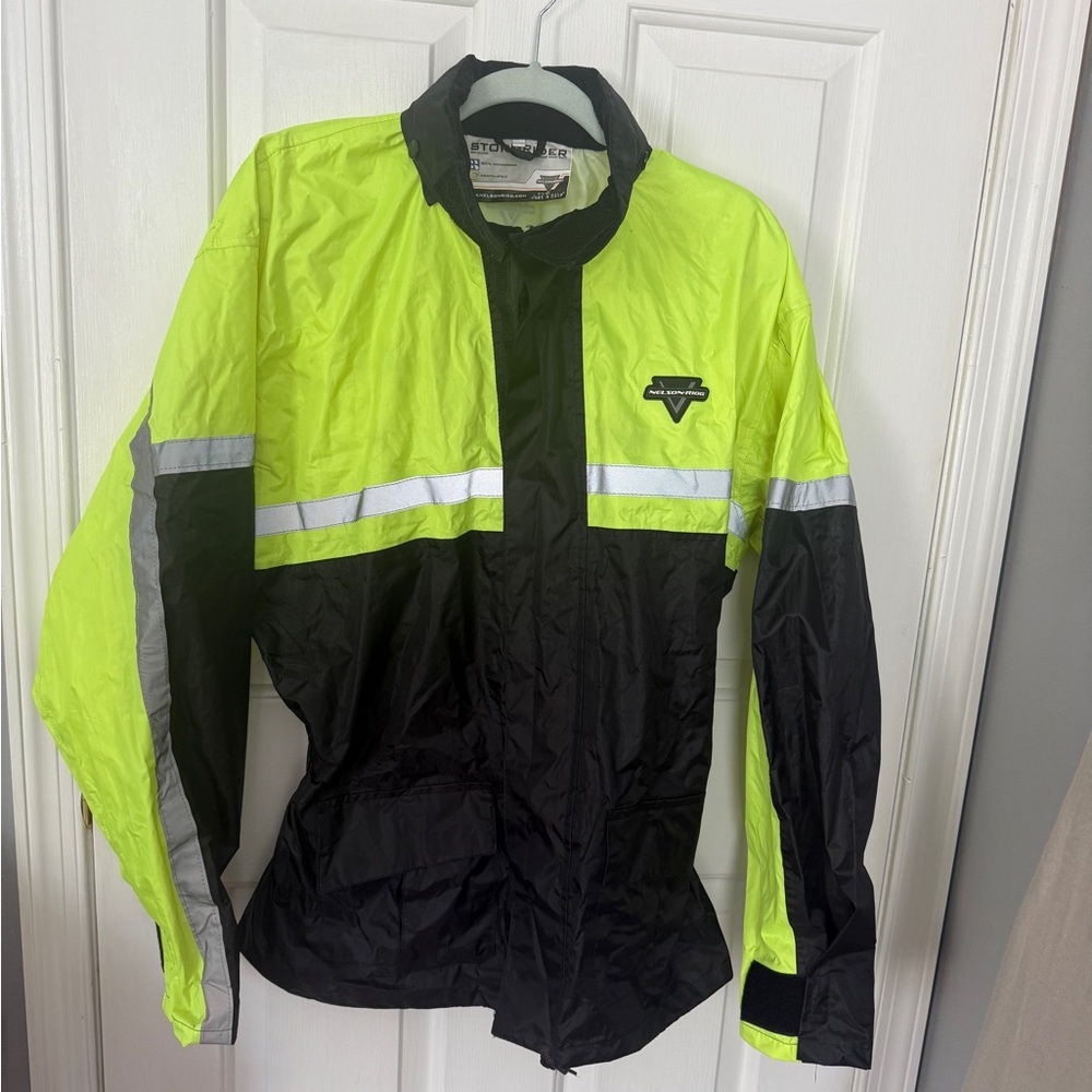 Reflective Black and Yellow Motorcycle Jacket